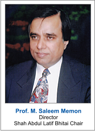 Prof. M. Saleem Memon Director Shah Abdul Latif Bhitai Chair